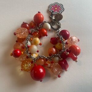 Colorful Vintage Beaded Charm Bracelet